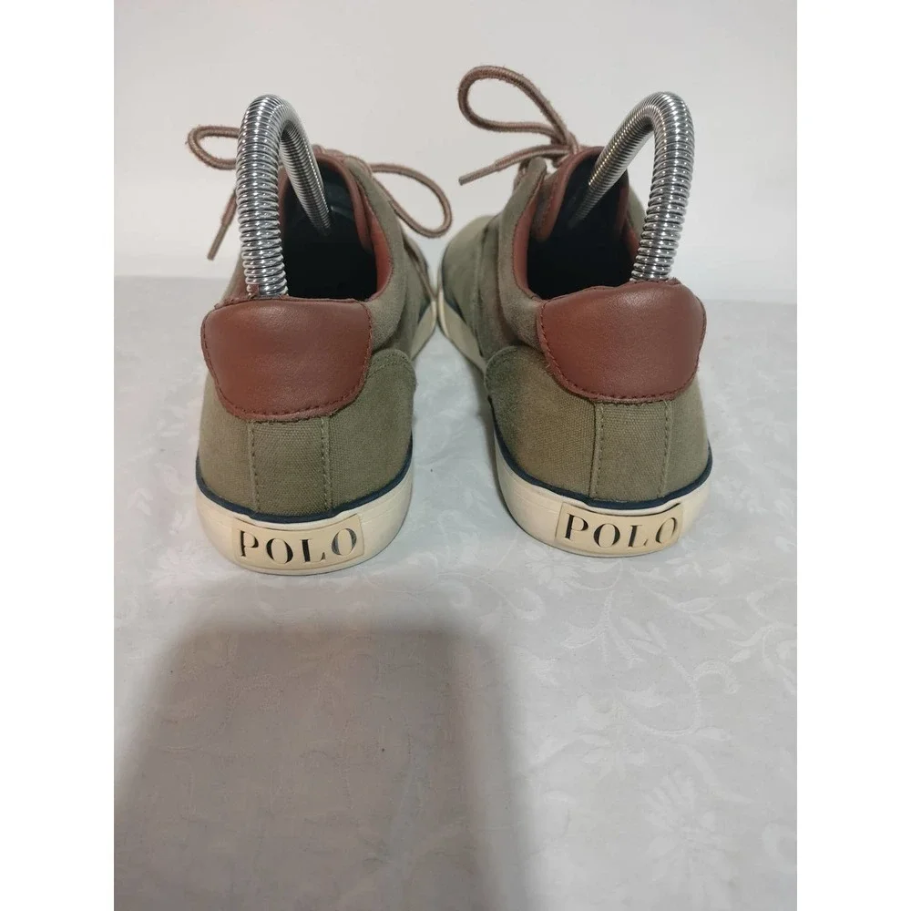 Polo Ralph Lauren Blue Label olive green vintage  sneakers kids 5.5 woman 7
